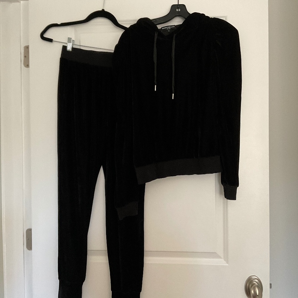 Generation Love black velour track suit, size S